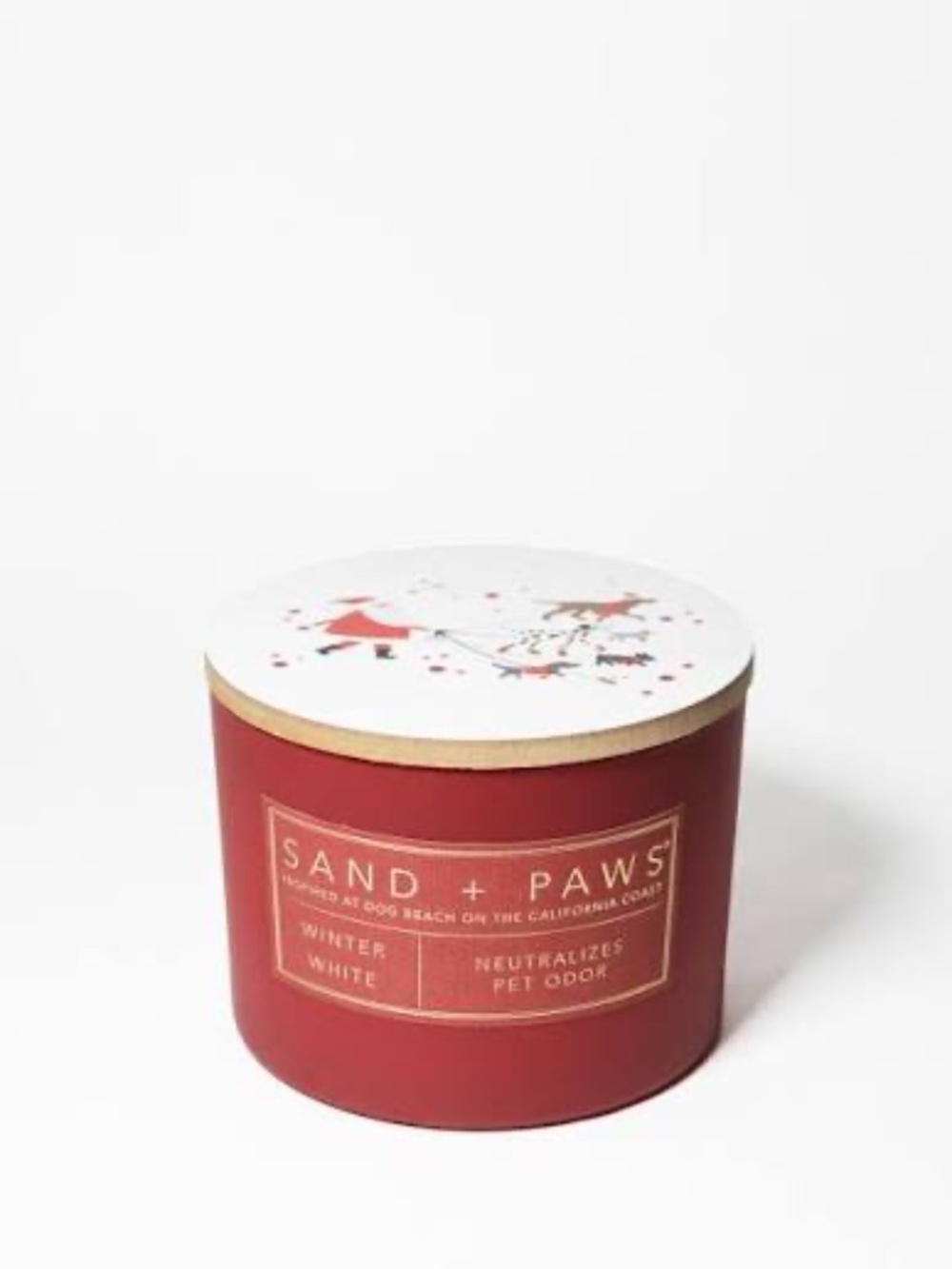 Sand and Paws Christmas Candle - Winter White 12 oz